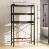 Ecoprsio Over-The-Toilet Storage Rack, 3-Tier Bathroom Organizer Shelf Over Toilet, Freestanding Space Saver Toilet Stands with 4 Hooks, Grey view 3