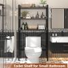 Ecoprsio Over-The-Toilet Storage Rack, 3-Tier Bathroom Organizer Shelf Over Toilet, Freestanding Space Saver Toilet Stands with 4 Hooks, Grey view 4
