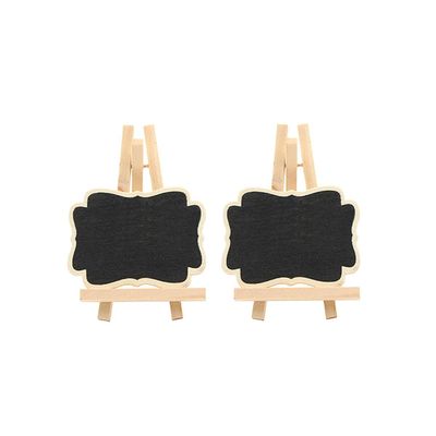 Numblartd Set of 10 Wooden Mini Chalkboard with Bracket - Small Blackboard Place Cards with Easel for Party Wedding Message Board Signs and Daily Home Tabletop Signs Decoration (Small)