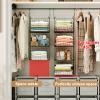 4 Tier Closet Hanging Organizer, Closet Organizers and Storage with 5 S Hooks, Closet Hanging Shelves & Freestanding Wire Storage Basket Bins, for Clothing Shoes Handbags Clutches Accessories Patent view 4
