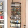 JKsmart 6-Tier Spice Rack Organizer with Door Hook, Wall Mounted & Over the Door Spice Racks for Kitchen Pantry Door Cabinet, Two Size, Large Capacity, Black view 1