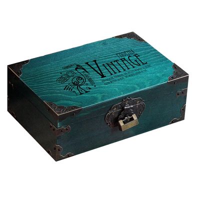 jingcai Wooden Keepsake Box, Decorative Wooden Box Vintage Handmade Wood Craft Box with Locks and Keys for Jewelry Gift Storage Box and Home Decor (Peacock blue-stained) (Phoenix), 9.8*6.7*3.5 Inch