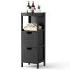 DORTALA Bathroom Storage Cabinet, Multifunctional Wooden Storage Rack Free Standing Organizer w/ 2 Drawers, Space-Saving Bathroom Floor Cabinet for Living Room Bathroom Bedroom Entryway, Black view 1