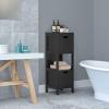 DORTALA Bathroom Storage Cabinet, Multifunctional Wooden Storage Rack Free Standing Organizer w/ 2 Drawers, Space-Saving Bathroom Floor Cabinet for Living Room Bathroom Bedroom Entryway, Black view 2