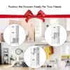 DORTALA Bathroom Storage Cabinet, Multifunctional Wooden Storage Rack Free Standing Organizer w/ 2 Drawers, Space-Saving Bathroom Floor Cabinet for Living Room Bathroom Bedroom Entryway, White view 4