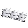 Cabilock 4-Piece Ceramic Condiment Pots Set Salt Sugar Containers Lids Porcelain Spice Jars for Kitchen view 1