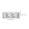 Cabilock 4-Piece Ceramic Condiment Pots Set Salt Sugar Containers Lids Porcelain Spice Jars for Kitchen view 2