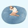 Bean Bag Chair Cover, 7ft Giant Fur Bean Bag Cover No Filler Lounger Bean Bag Storage Chair Bean Bag Sofa Chair Soft Fur Portable Living Room Lazy Sofa Bed Cover (Color : Light Blue) view 1
