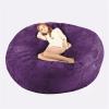 Bean Bag Chair Cover, 7ft Giant Fur Bean Bag Cover No Filler Lounger Bean Bag Storage Chair Bean Bag Sofa Chair Soft Fur Portable Living Room Lazy Sofa Bed Cover (Color : Purple) view 1