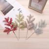 DUDNJC 10Pcs Artificial Christmas Glitter Fern Leaf, Red Simulated Tree Branch Spray Ornament, DIY Xmas Wreath Wedding Indoor Outdoor Decorations Pendant, 21x11cm, (200822HS06-4-0010-9383-1901101731) view 2