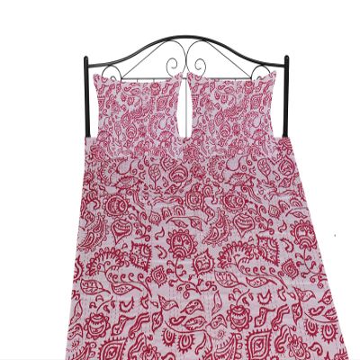Sophia-Art Indian Feb India Reversible Bedspread Pattern Floral Print Bed Cover Gudri Pure Cotton Kantha Style Decorative Kantha Stitch Quilt (Pink, King 90 * 108 Inches with sham Cover)