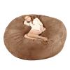 Bean Bag Chair Cover, 7ft Giant Fur Bean Bag Cover No Filler Lounger Bean Bag Storage Chair Bean Bag Sofa Chair Soft Fur Portable Living Room Lazy Sofa Bed Cover (Color : Brown) view 1