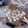 Crocon White Onyx Stone Handmade Rune Stones with Elder Futhark Alphabet Engraved 25 pcs Runes Stone Set for Beginners Reiki Healing with a Pouch & Rune Stones Good Luck Gift Home Decor view 3