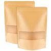 100 Pcs Kraft Stand Up Pouches 7.1 x 10.2 Inch Resealable Zip Lock Food Storage Bags with Matte Window for Packaging view 1