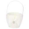 Alvinlite Wedding Flower Basket Silk Satin Material Flower Girl Basket Basket Gift with Bow(White) view 1