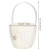 Alvinlite Wedding Flower Basket Silk Satin Material Flower Girl Basket Basket Gift with Bow(White) view 2