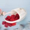Alvinlite Wedding Flower Basket Silk Satin Material Flower Girl Basket Basket Gift with Bow(White) view 3
