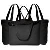 KOOLMOX 3 Pcs 12oz Heavy Duty Zippered Canvas Tote Bags with Long Handles and 3.9'' Bottom, Machine Washable & Reusable, Canvas Bags for Crafts, Groceries, Shopping, 16x13x3.9'' view 1