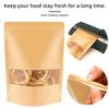 100 Pcs Kraft Stand Up Pouches 3.5 x 5.5 Inch Resealable Zip Lock Food Storage Bags with Matte Window for Packaging view 4