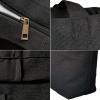 Koolmox Black Canvas Tote Bag with Zipper, 6-Pack 17x14x3.9'' 12Oz Thick Canvas Bag with Handles and Flat Bottom, Women Men Grocery Shopping Bags Cotton Totes Sublimation Totes to Customize view 4