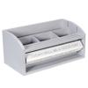 Malden International Designs Oce Desktop Organizer Spin Quotes 4 Compartments MDF Wood Gray 20307-01 view 1