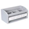 Malden International Designs Oce Desktop Organizer Spin Quotes 4 Compartments MDF Wood Gray 20307-01 view 3