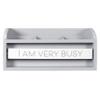 Malden International Designs Oce Desktop Organizer Spin Quotes 4 Compartments MDF Wood Gray 20307-01 view 4