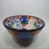 14" round TALAVERA VESSEL SINK Mexican handmade ceramic bathroom basin, folk art view 2