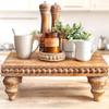 Felt Creative Home Goods Decorative Wood Risers for Decor | Tiered Tray Stand | Farmhouse Beaded Riser Stand for Decor | Wooden Pedestal Stand Large 12x16 Beaded Tray for Kitchen Coffee Bar (Brown) view 1
