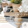 Felt Creative Home Goods Decorative Wood Risers for Decor | Tiered Tray Stand | Farmhouse Beaded Riser Stand for Decor | Wooden Pedestal Stand Large 12x16 Beaded Tray for Kitchen Coffee Bar (Brown) view 3
