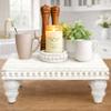 Felt Creative Home Goods Decorative Wood Risers for Decor | Tiered Tray Stand | Farmhouse Beaded Riser Stand for Decor | Wooden Pedestal Stand Large 12x16 Beaded Tray for Kitchen Coffee Bar (White) view 1