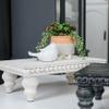 Felt Creative Home Goods Decorative Wood Risers for Decor | Tiered Tray Stand | Farmhouse Beaded Riser Stand for Decor | Wooden Pedestal Stand Large 12x16 Beaded Tray for Kitchen Coffee Bar (White) view 2