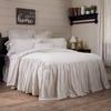 Timeless Ticking Ruffled Twin Size Bedspread, High Skirt on 3 Sides, Soft White and Gray Ticking Stripes, Vintage Farmhouse Bedding  view 2