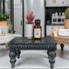 Felt Creative Home Goods Decorative Wood Risers for Decor | Tiered Tray Stand | Farmhouse Beaded Riser Stand for Decor | Wooden Pedestal Stand Large 12x16 Beaded Tray for Kitchen Coffee Bar (Black) view 2