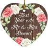 Designsify Christmas Tree Decoration, First Year As Mr & Mrs Stewart, Heart Ornament A, Gifts for Birthday Anniversary Valentines Mom Mothers Fathers Day Party, to Men Women Him Her Friend Mom view 1
