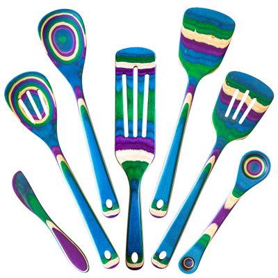 Baltique Mumbai Collection 7 Piece Cooking Utensil Set, Safe for Nonstick