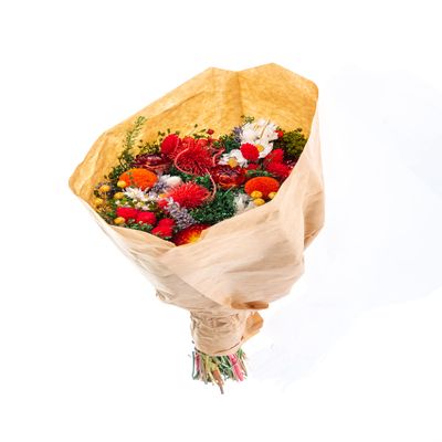Colorful Italian Garden Bouquet l Dried Floral Bouquet (Approximately 13in Tall) Designer's Choice l Dried Bouquet for Any Event's Decoration (Red Tone)