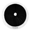 Personalized 54 Christmas Tree Skirt Black Velvet with Ivory Cream or White Quilted Trim view 1