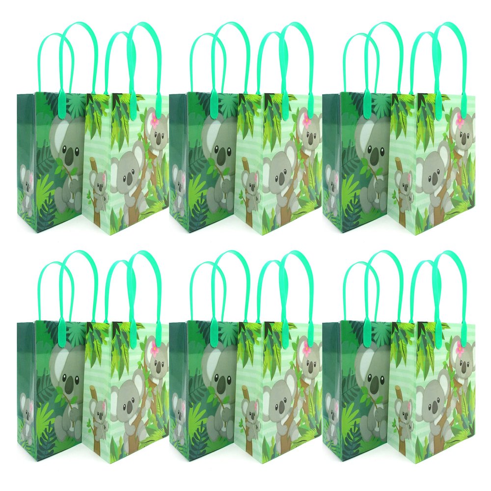 TINYMILLS Koala Party Favor Treat Bags- Koala Goody Bags with Handles for Birthday Party Baby Shower, Pack of 12