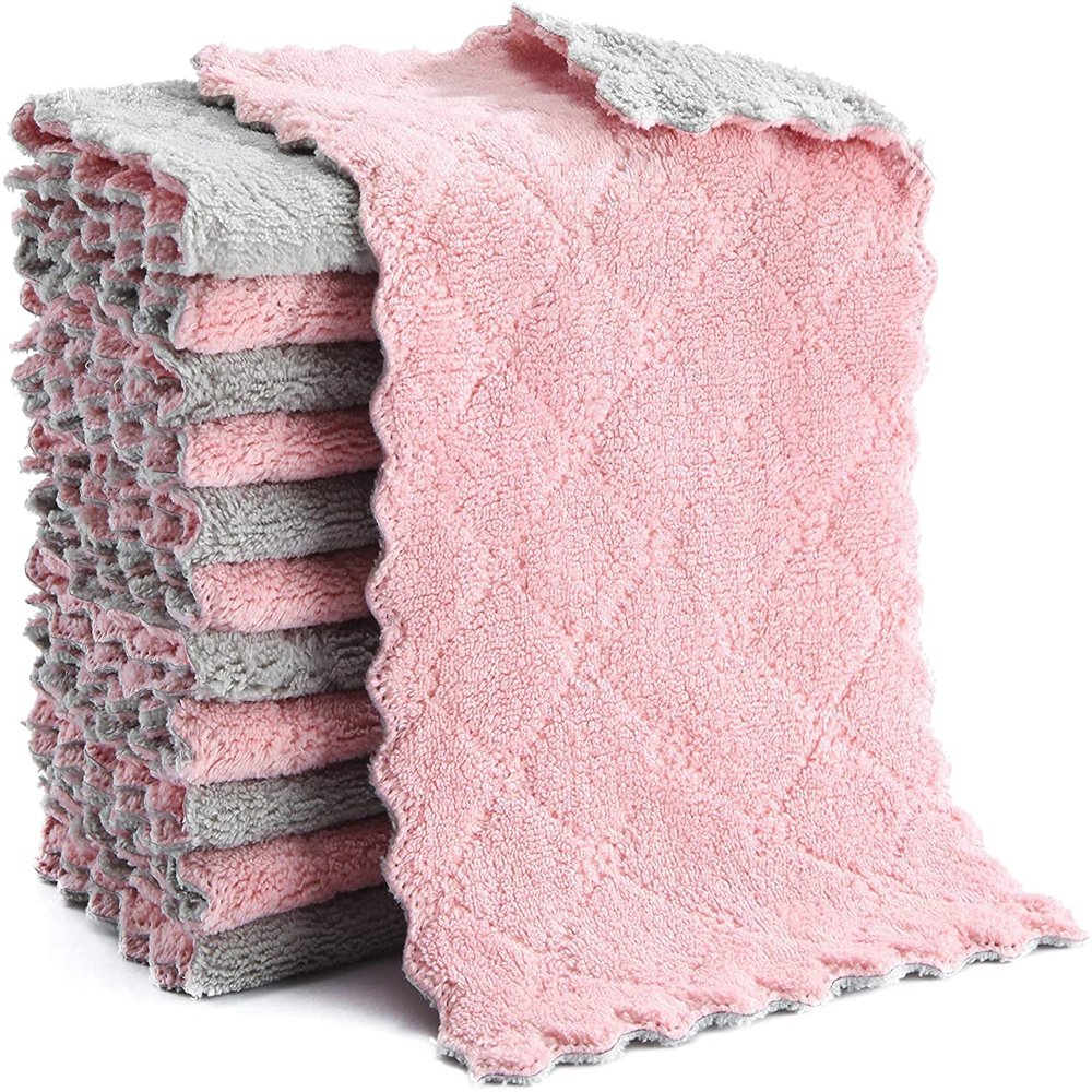 20-Pack Microfiber Cleaning Cloth Kitchen Towels - Double-Sided Microfiber Towel Lint Free Highly Absorbent Multi-Purpose Dust and Dirty Cleaning Supplies for Kitchen Car Cleaning - Dish Towels