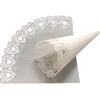 Queenbox 50 Pcs Love & Lace Wedding Confetti Cones, 5.5x5.5in White Flower Rolled Papers Holder, Bouquet Petals Candy Bags Boxes for Party Celebration view 1