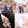 Queenbox 50 Pcs Love & Lace Wedding Confetti Cones, 5.5x5.5in White Flower Rolled Papers Holder, Bouquet Petals Candy Bags Boxes for Party Celebration view 4