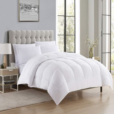 5 Piece Down Alternative Comforter Twin 64x88 All Season Warmth Luxurious Cotton Bedding Comforter White