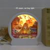 SIWEME Papercut Light Box, 3D Paper Carving Lamp, 3D Shadow Box Frame Night Light, USB Powered Creative Decorative Mood Light Table Lamps (fushihui1) view 2