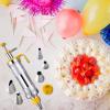 Patelai Cake Decorating Syringe Set, Stainless Steels Dessert Frosting Piping Kit with 6 Icing Piping Tips 3 Cream Scraper for Cupcake Decorating Tools(Yellow, White) view 3