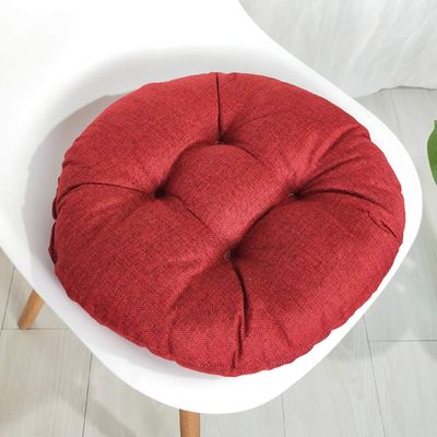 vctops 20" Round Bar Stool Cushion, Linen Fabric and Thick Padding, Comfortable Sitting for Round Wooden/Metal Stools Wine Red