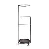 JLXJ Black Tall Umbrella Stand Holder, Freestanding Corridor Entrance Organizer Rack, Antique Metal Anti-Rust Shelf with Drip Tray view 1