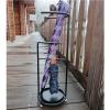 JLXJ Black Tall Umbrella Stand Holder, Freestanding Corridor Entrance Organizer Rack, Antique Metal Anti-Rust Shelf with Drip Tray view 3