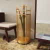 JLXJ Round Umbrella Stand Rack for Entryway Outside Patio, Metal Free Standing Organizer Holder for Canes Walking Sticks, Elevated Design (Color : Gold) view 3