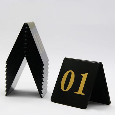 ATEYC Number Table, Acrylic Restaurant Seat Number Plate, Suitable for Wedding, Party, Event Or Catering Decoration (Color : Black, Size : 1 to 10)